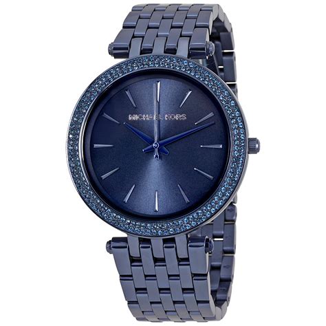 michael kors watch blue bezel|Michael Kors darci blue.